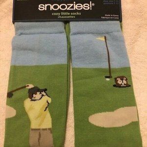 SNOOZIES MENS NOVELTY GOPHER THE GREEN GOLF THEME CREW SOCKS SHOE SIZE 7-12